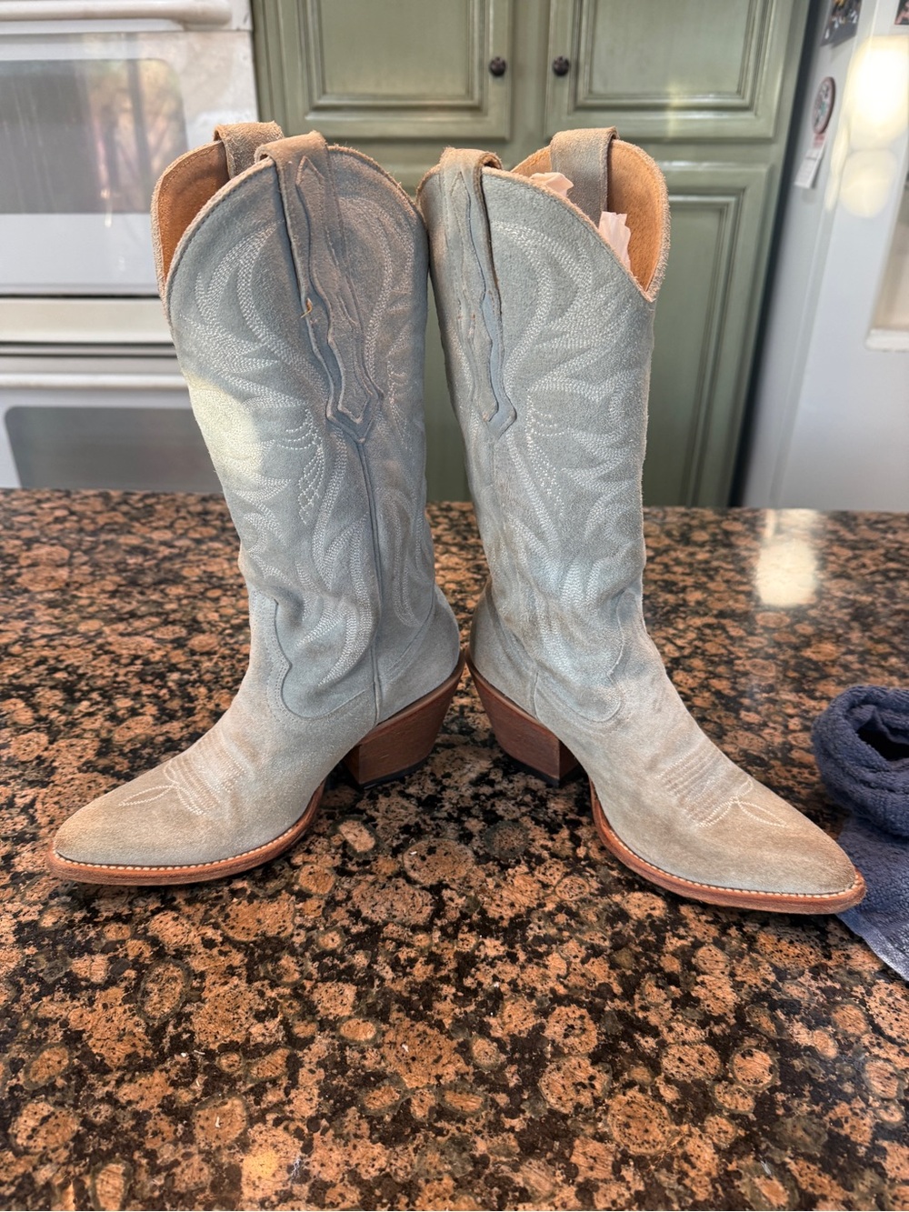 Idyllwind Women's Suede Western Boots in Light blue